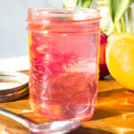 homemade syrup made with lemon, red onion and sugar